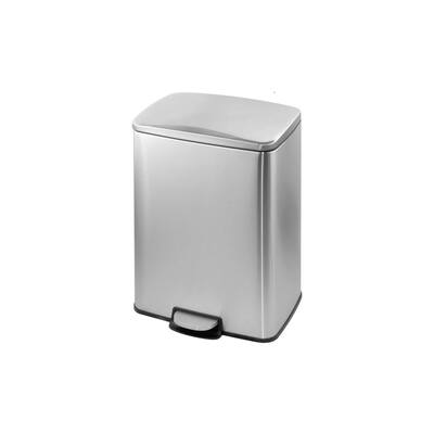 Innovaze 1.3 Gal./5 Liter Rectangular Stainless Steel Step-on Trash Can for Bathroom and Office