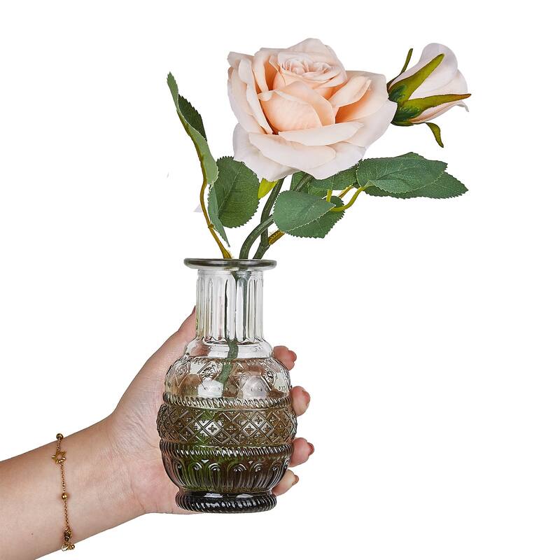 Javlergo 12 Pack Small Glass Flower Vases for Centerpiece Table Home Indoor Desk Decor