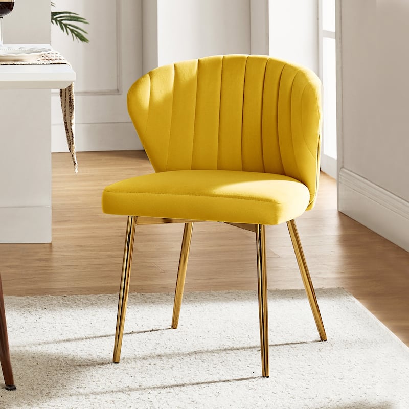 Aruna Accent Chair with Metal Legs 20''W X 19.5 ''D X 29''H by HULALA HOME