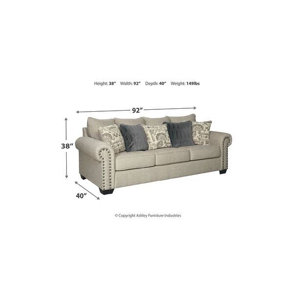 Signature Design by Ashley Zarina Jute Sofa 92" W x 40" D x 38" H