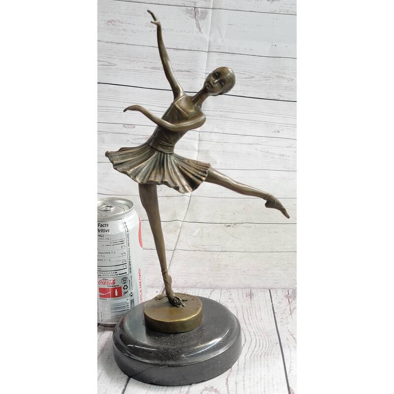 Ballerina Ballet Dancer Balancing On One Foot Bronze Figure Figurine Statue Sculpture