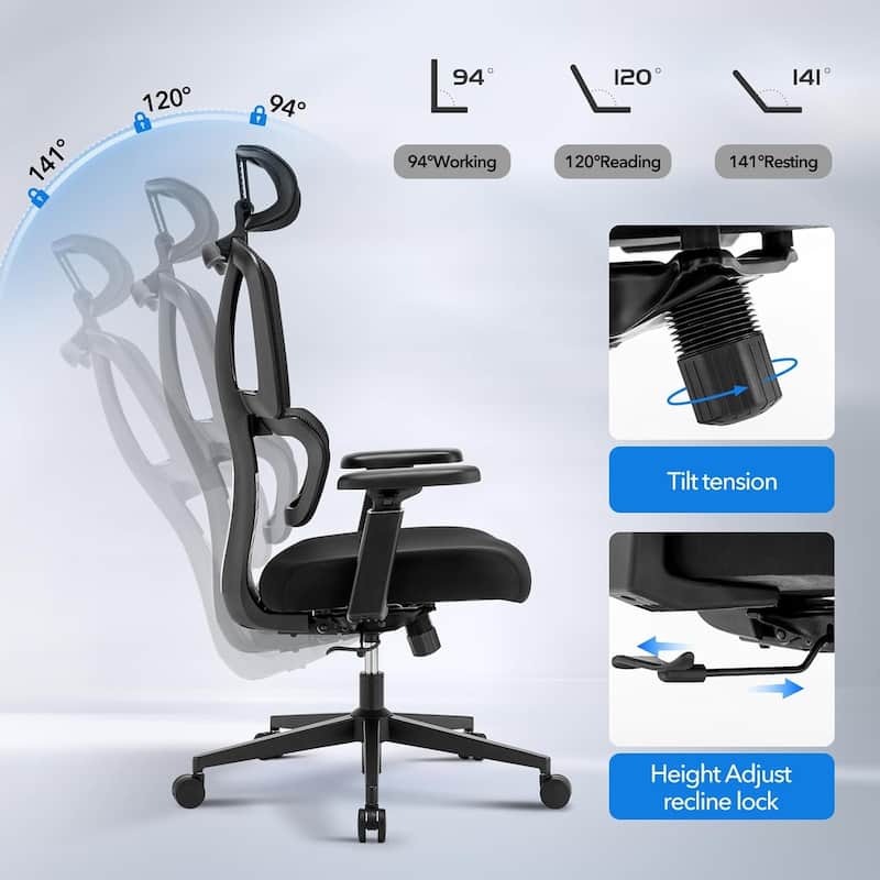 TAKE UR SEAT Executive Mesh Ergonomic Chair - 29.9" x 29.9" x 47.5"