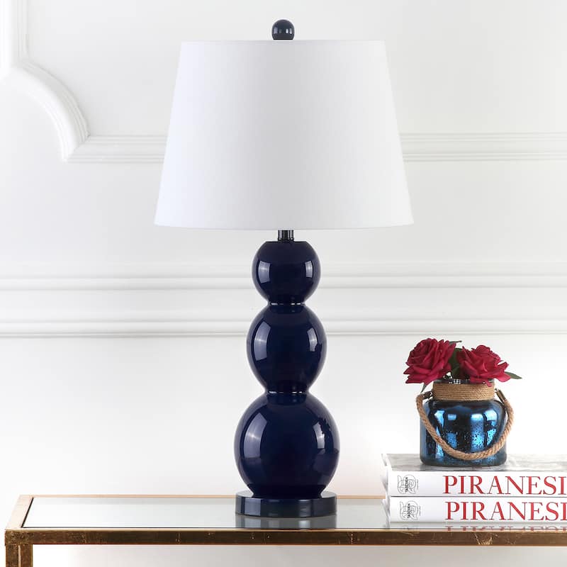 SAFAVIEH Lighting Natasha 28-inch Three Sphere Glass White Table Lamp (Set of 2) - 14"x14"x26.5" - 14Wx14Dx27H