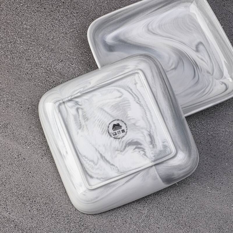 MALACASA Ivy Series Porcelain Square 4-Piece Plates