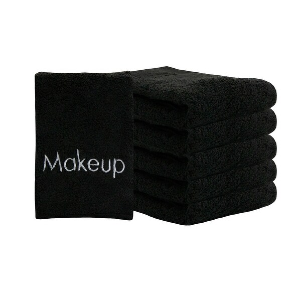 Embroidered Coral Fleece Microfiber Makeup Towels - Set of 6