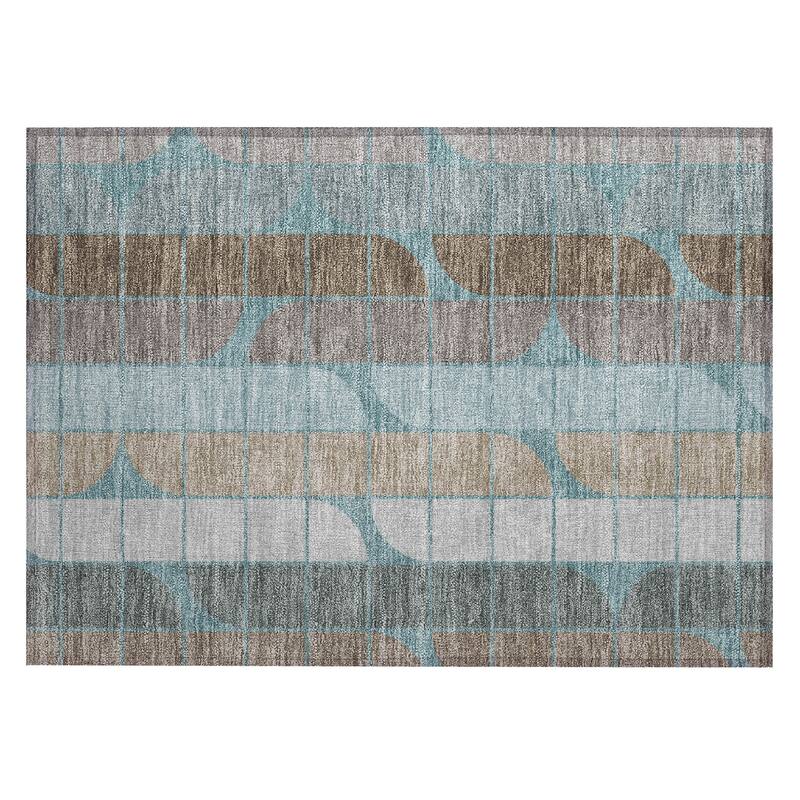Machine Washable Indoor/ Outdoor Modern Finch Chantille Rug