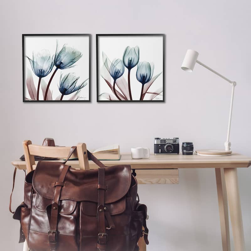 Stupell Vibrant Blue Tulips Framed Giclee Art Design By Albert Koetsier (Set of 2)