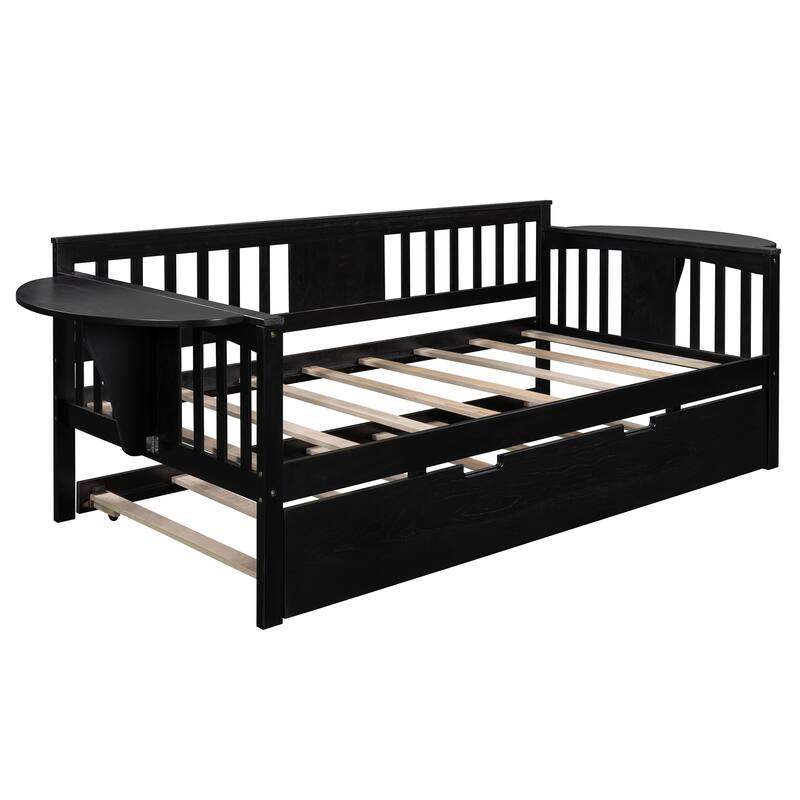 Multi-Functional Daybed with Trundle and Storage Side Tables for Bedroom or Living Room