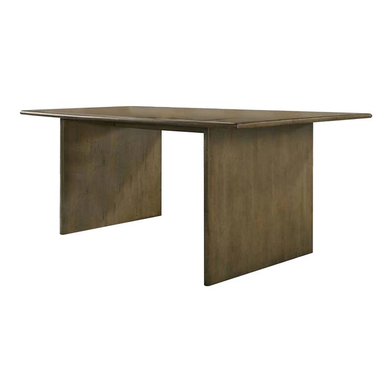 Gael 72 Inch Dining Table, Rectangular, Curved Panel Legs, Textured Brown