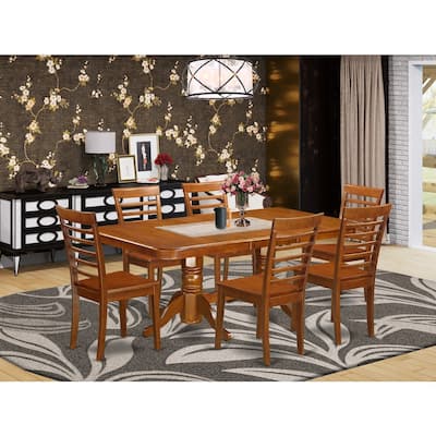 Coastal Cottage Dining Set - 7 Piece Table & Chairs - 40x78 Inch Rectangle Table