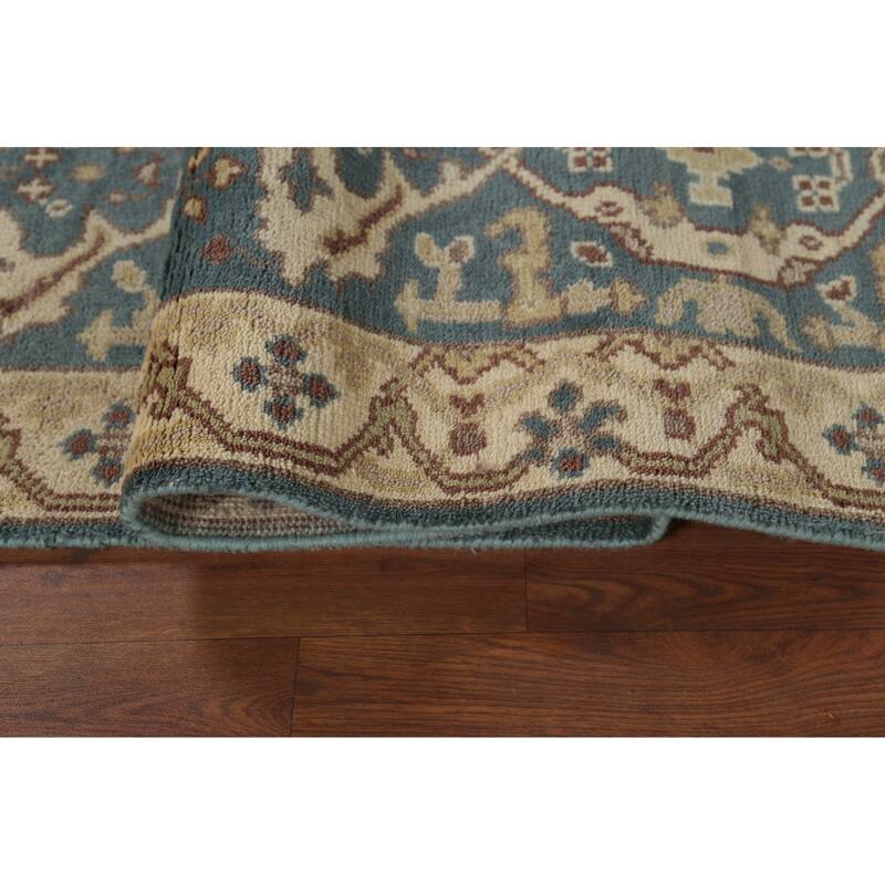 Transitional Oushak Indian Runner Rug Handmade Wool Carpet - 2'6"x 9'11"