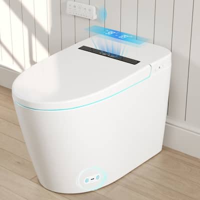 DV-1S0159 Smart Toilet Elongated Modren Bidet Toilet with Auto/Blackout Flush, Heated Seat, Warm Wash, Dryer - White