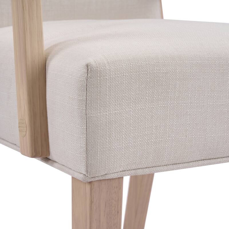 Christopher Knight Home - Modern Upholstered Rubber Wood Dining Chairs with Armrests