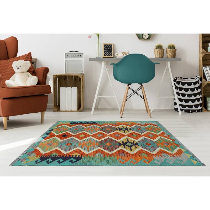 Flatweave Zahur Rust/Ivory Rug - 3'0" x 4'10"