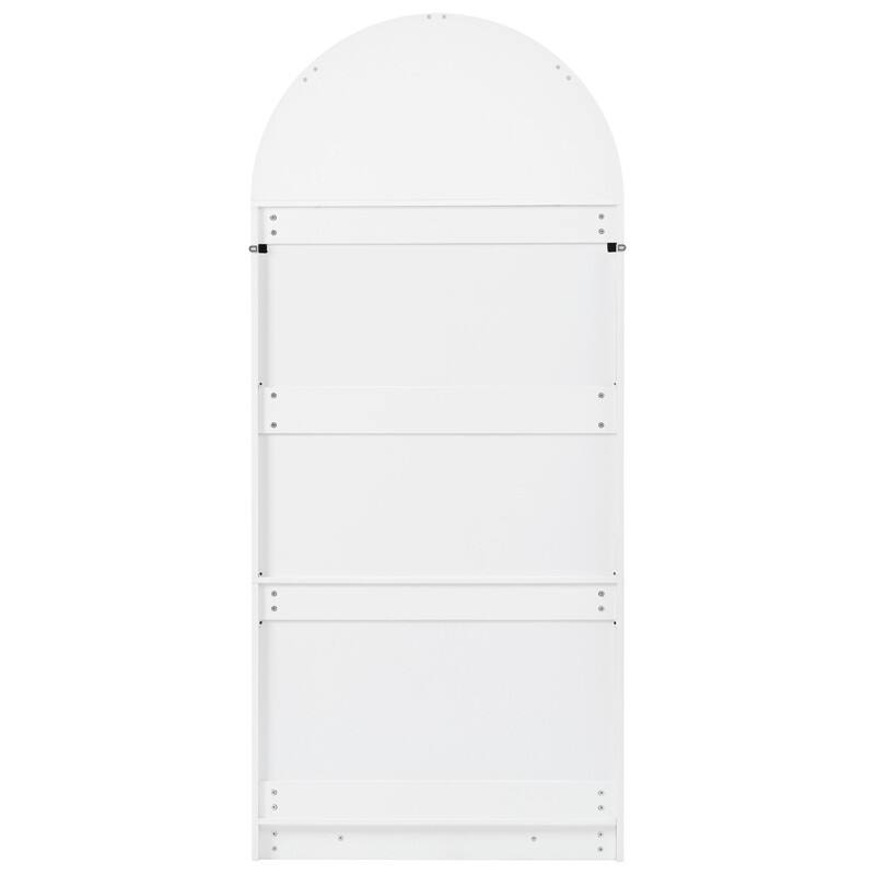 Arched 72" Tall Kitchen Pantry Cabinet with 8 Door Shelves and 3 Adjustable Shelves for Kitchen Storage Solutions