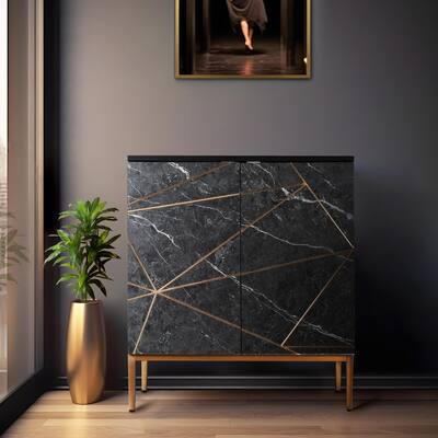 Modern Contemporary 2-Door Accent Sideboard Cabinet Storage Dining Room Buffets Media Console Credenza Living room