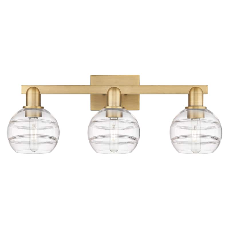 Innovations Lighting Endless Possibilities Arcadia - Rochester - 3 Light 25" Bath Vanity Light - Clear/Brushed Brass