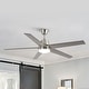 preview thumbnail 1 of 17, Vaczon 52" Brushed Nickel Modern Smart LED Ceiling Fan Reversible DC Motor with App and Remote