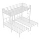 preview thumbnail 5 of 10, White Metal Triple Bunk Bed, Twin Over Twin & Twin XL Over Twin with Guardrails