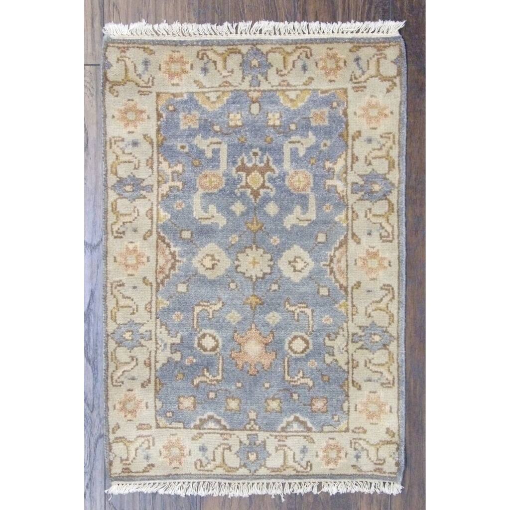 Wahi Rugs Hand Knotted Turk Oushak Silver Wash 2'0"x3'0"