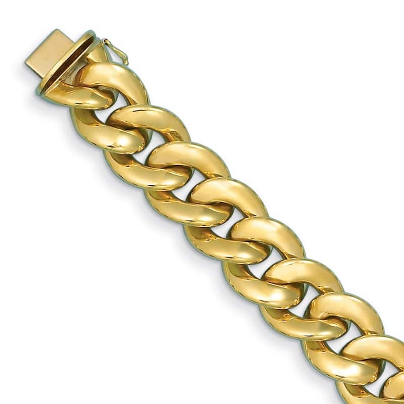 Curata Italian 18k Yellow Gold 20mm 8" Chunky Curb Link Bracelet - 20mm x 8"