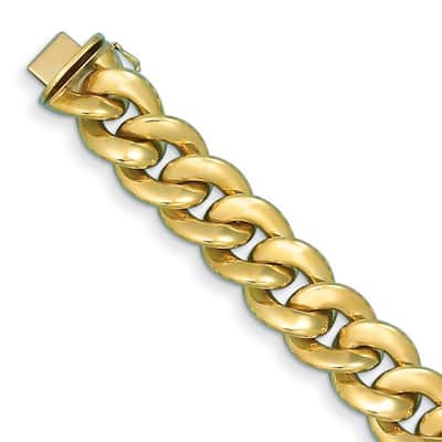 Curata Italian 18k Yellow Gold 20mm 8" Chunky Curb Link Bracelet - 20mm x 8"
