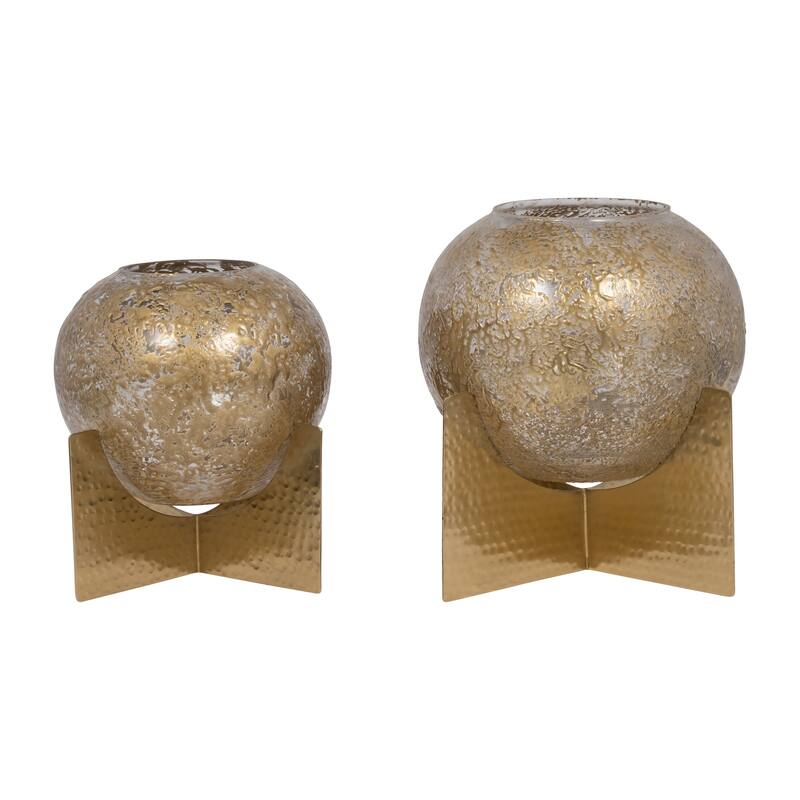 Sagebrook Home Elegance Iron and Glass Candle Holder - Enhance Your Decor