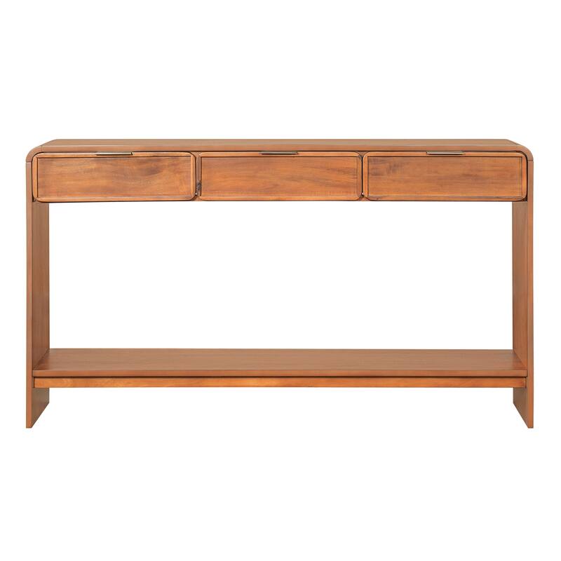 Christopher Knight Home - Alora Natural Acacia Console Table with 3 Drawers and Open Shelf for Living Room or Hallway Storage
