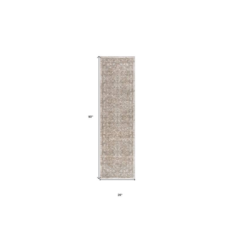 Power Loomed Distressed Traditional Area Rug