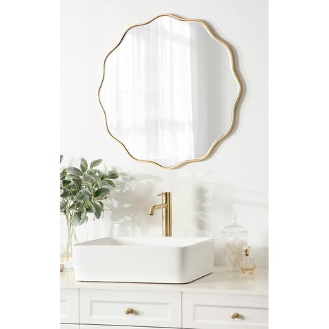 Kate and Laurel Viona Round Scalloped Mirror