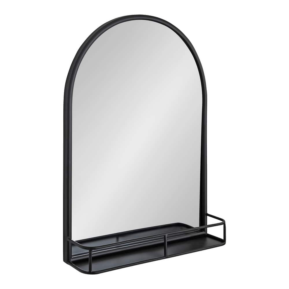Kate and Laurel Estero Metal Framed Arch Wall Mirror with Shelf - 20x28