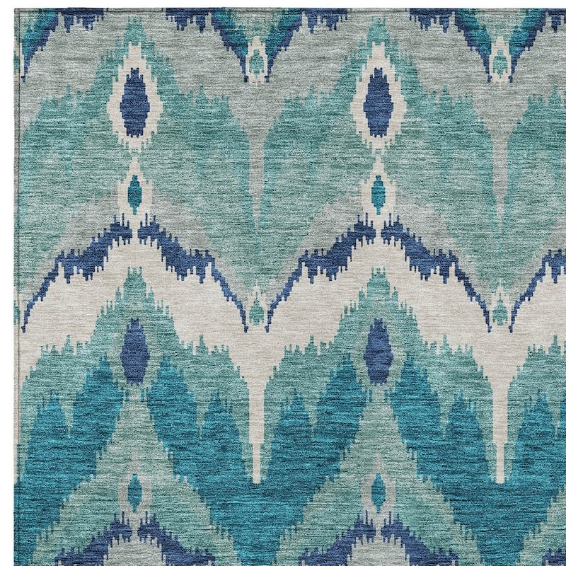 HomeRoots Ikat Transitional Rectangle Outdoor Rug