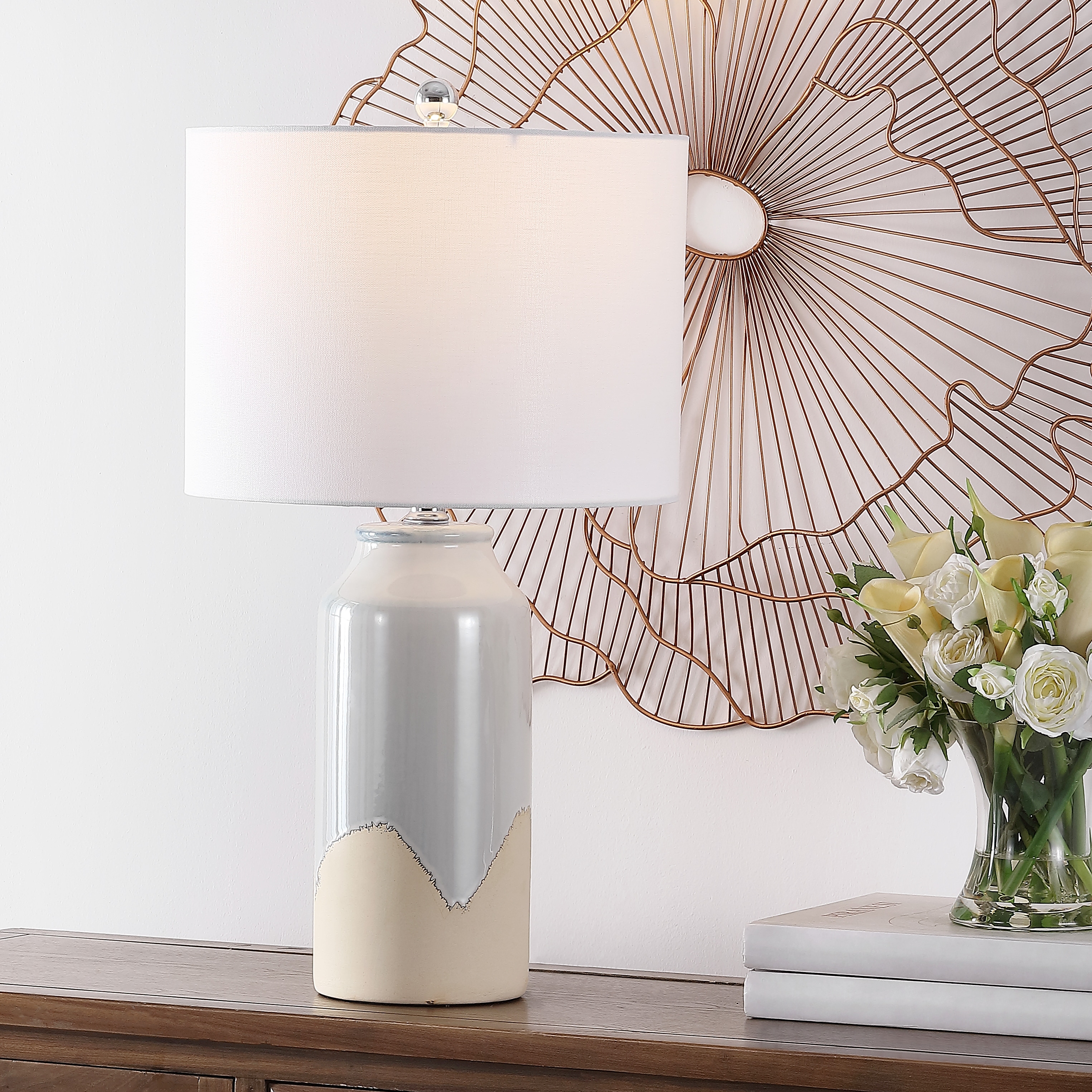 SAFAVIEH Lighting Bevlen 27.5" Table Lamp - 14"W x 14"D x 28"H