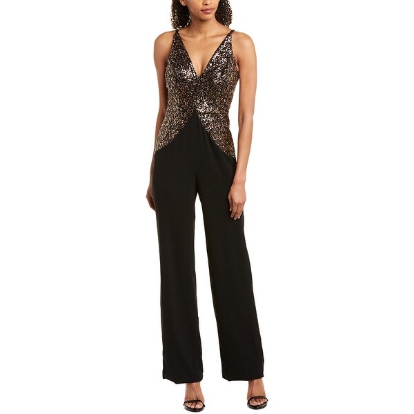 dress the population black jumpsuit