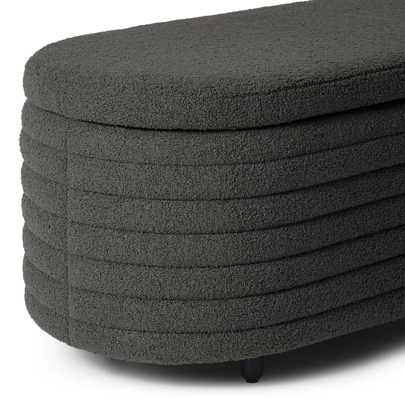 Bayville Sherpa Polyester Flip Top Storage Ottoman - 54"