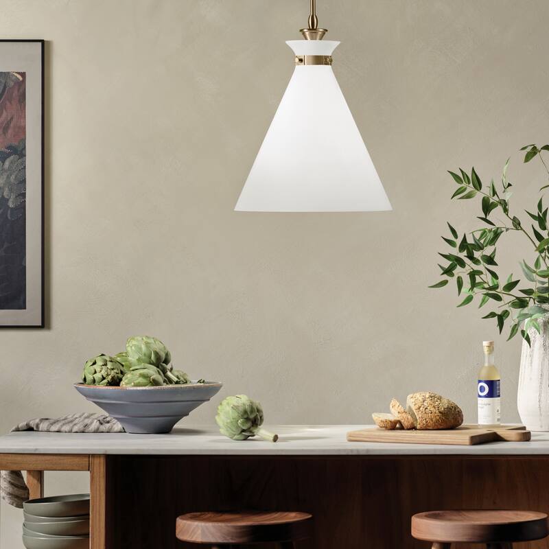 Kichler Lighting Laria 16 Inch 1 Light Pendant with Opal Glass in Champagne Bronze