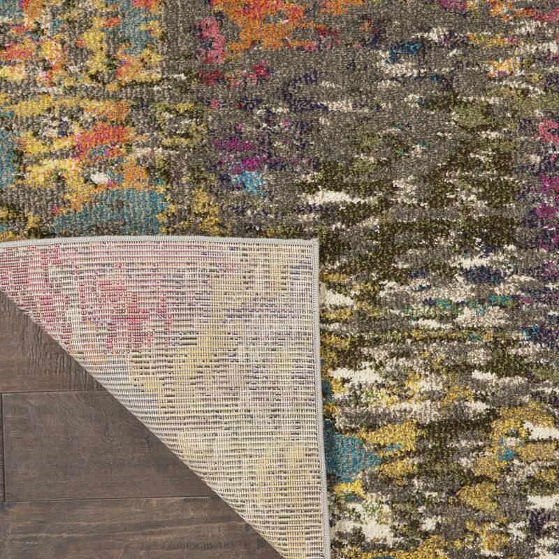 Power Loomed Abstract Non Skid Stain Resistant Area Rug - 115' X '79' X '0.5