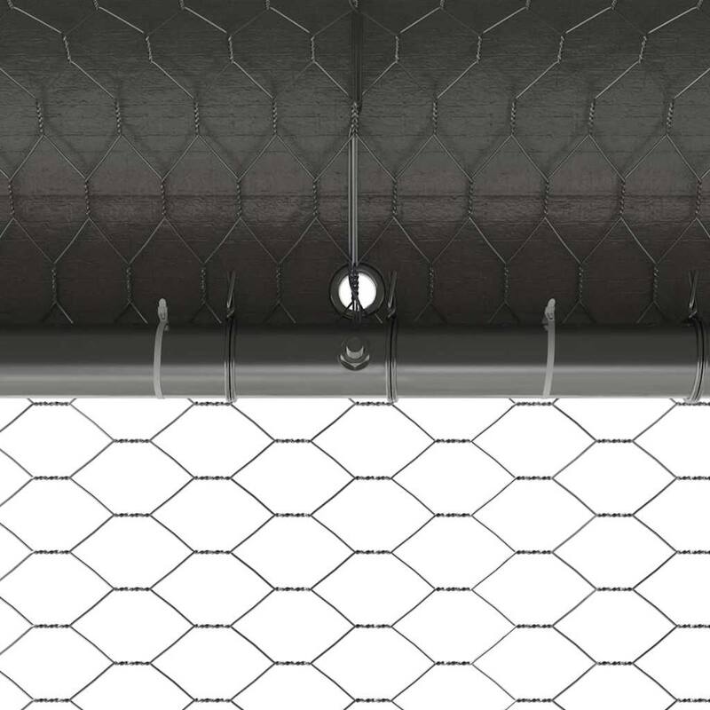 vidaXL Chicken Cage Silver 6.56 x 6.56 x 6.56 ft Galvanised Steel - 78.74 x 78.74 x 78.74 in