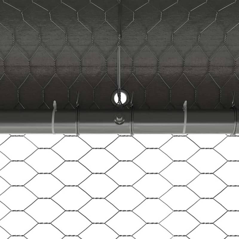 vidaXL Chicken Cage Silver 600/800 x 200 x 198.5 cm Galvanized steel