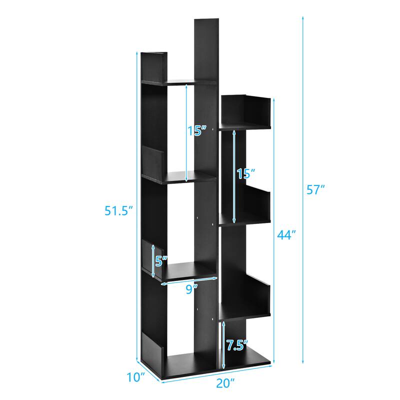 Stable 8 -Tier Display Standing Book Shelf for Living Room/Home/Office