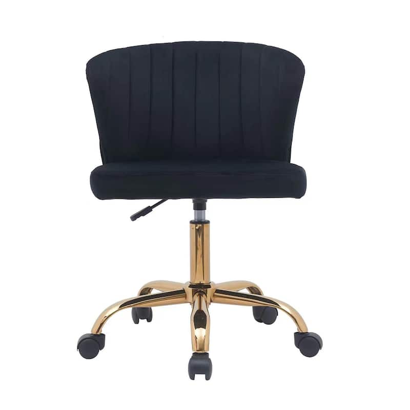 Porthos Home Rye Velvet Office Chair with Gold Chrome Legs