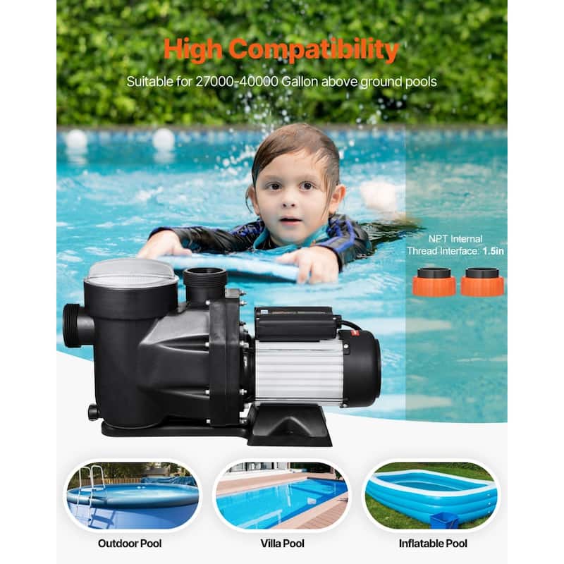 Above Ground Pool Pump with Motor for Efficient Water Circulation