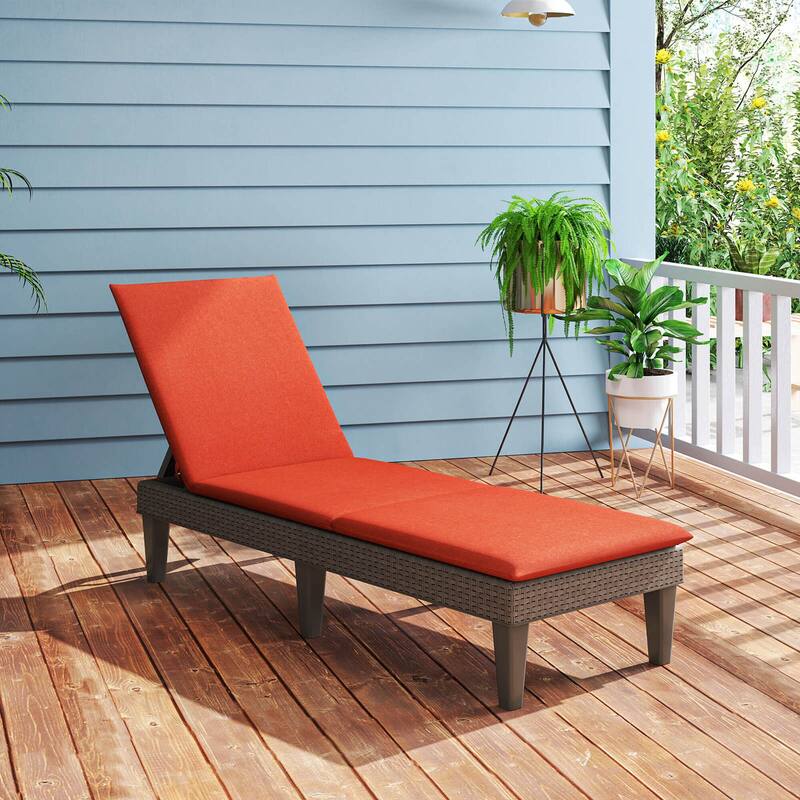 Costway Patio Lounge Chair Recliner Chair with 3-Position Adjustable - See Details - Orange