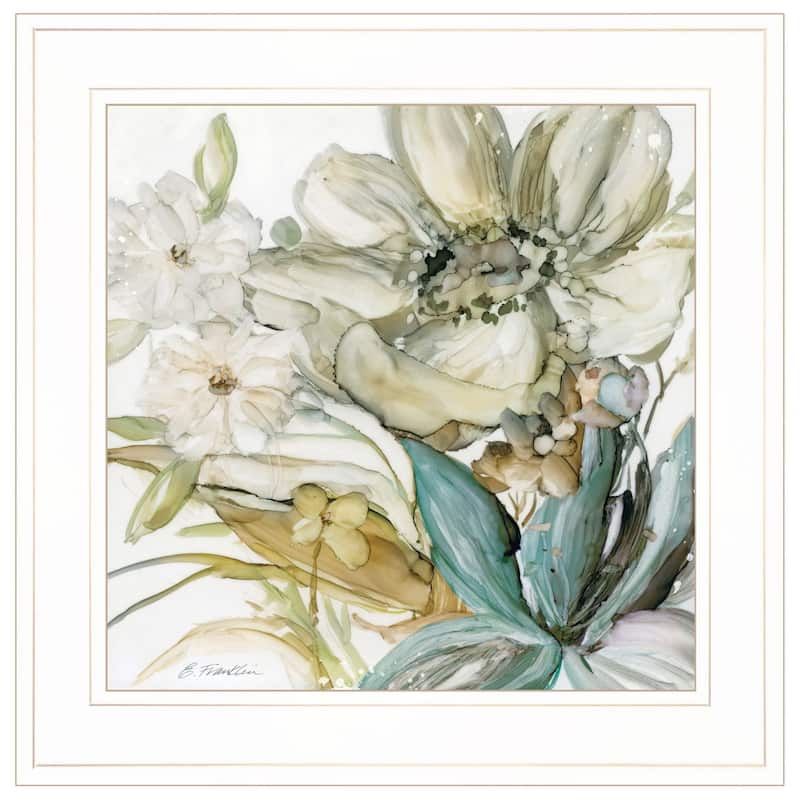 TrendyDecor4U Contemporary "Sea glass Garden II" Framed Print Wall Art by JG Studios - Ocean Colors