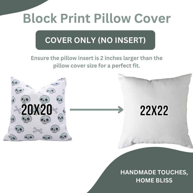 Fabdivine Home Decorative Accent Green Cotton Cushion Case, Skeleton