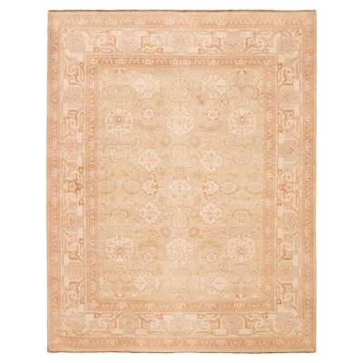 ECARPETGALLERY Hand-knotted Peshawar Finest Khaki Wool Rug - 8'0 x 10'2