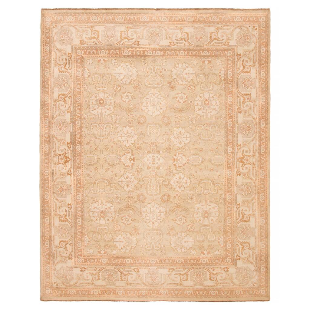 ECARPETGALLERY Hand-knotted Peshawar Finest Khaki Wool Rug - 8'0 x 10'2