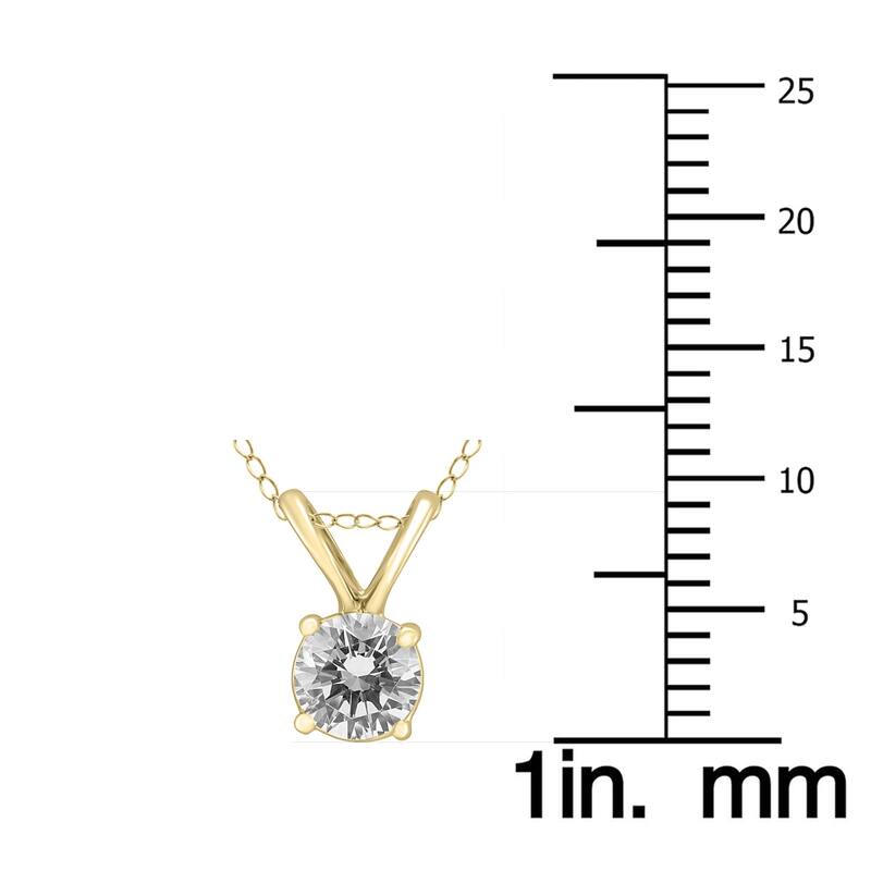 Marquee 1/3 Carat Round Diamond Solitaire Pendant in 14K Yellow Gold