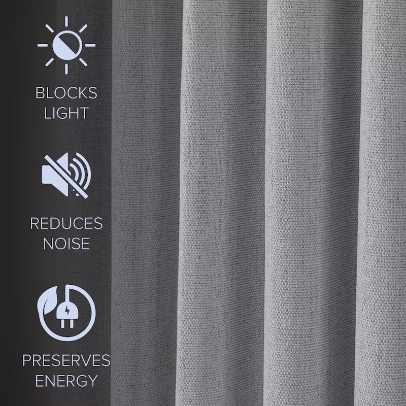 Chenille Blackout Back Tab Curtain Pair(2 panels)