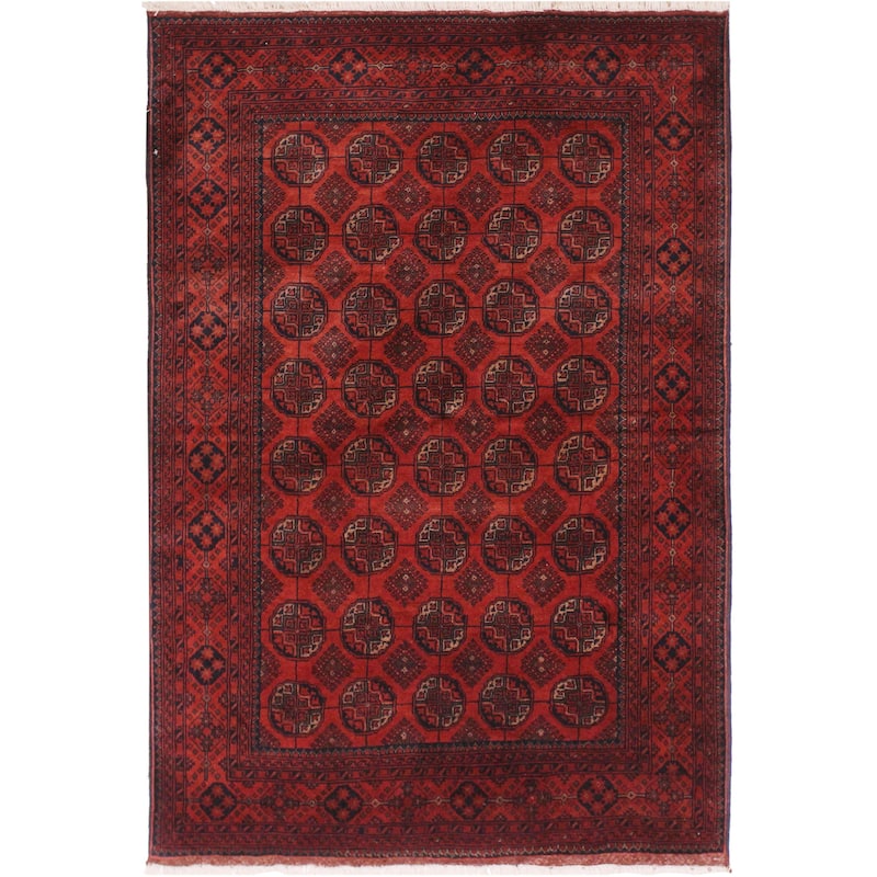 Vintage Biljik Khal Mohammadi Colin Red/Black Rug - 4'2'' x 6'6''